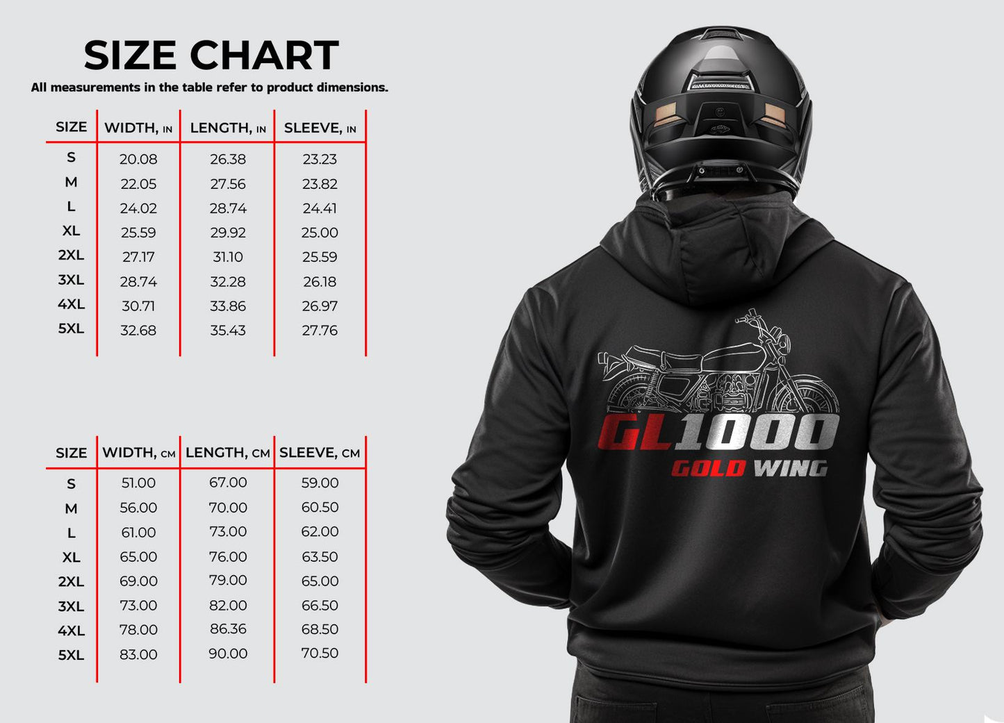 Honda GL 1000 Gold Wing Inspired Hoodie - Motorcycle Sweatshirt for Riders