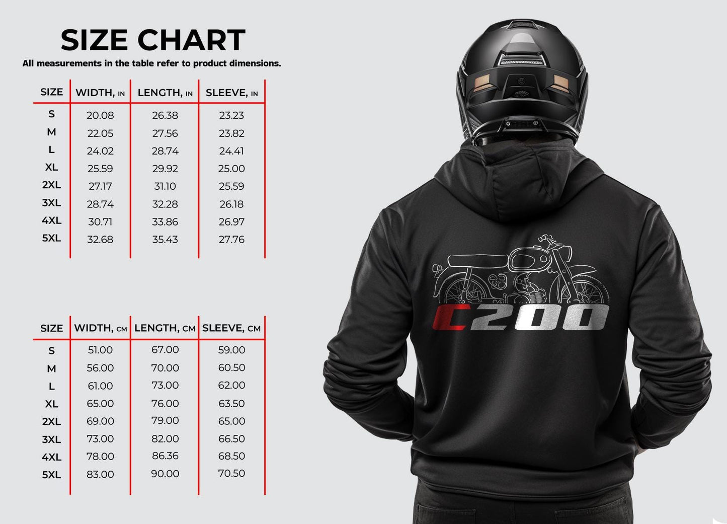 Honda C200 Inspired Hoodie - Motorcycle Sweatshirt for Riders