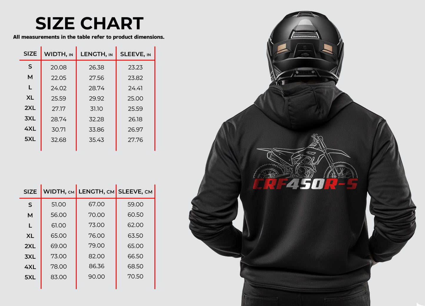Honda CRF450R-S Inspired Hoodie - Motorcycle Sweatshirt
