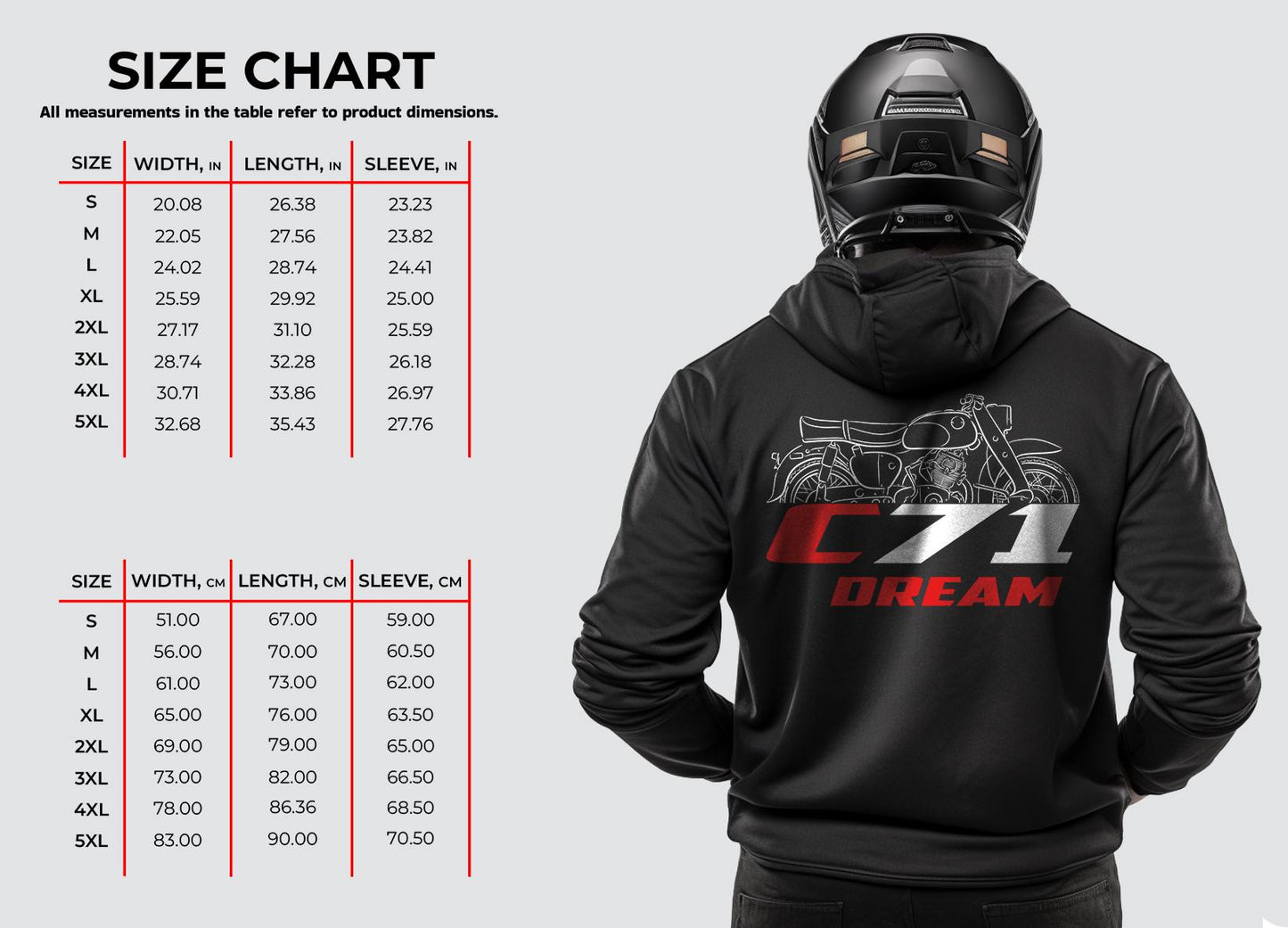 Honda C71 Dream Inspired Hoodie - Motorcycle Sweatshirt for Riders
