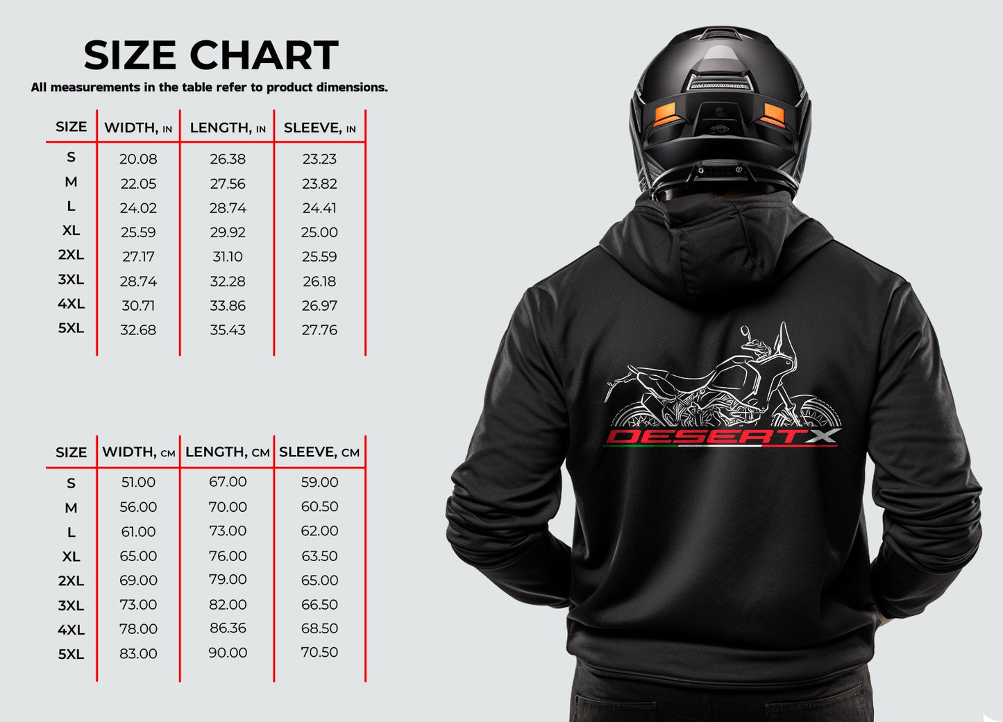 Ducati DesertX Hoodie - Motorcycle Sweatshirt for ADV Riders