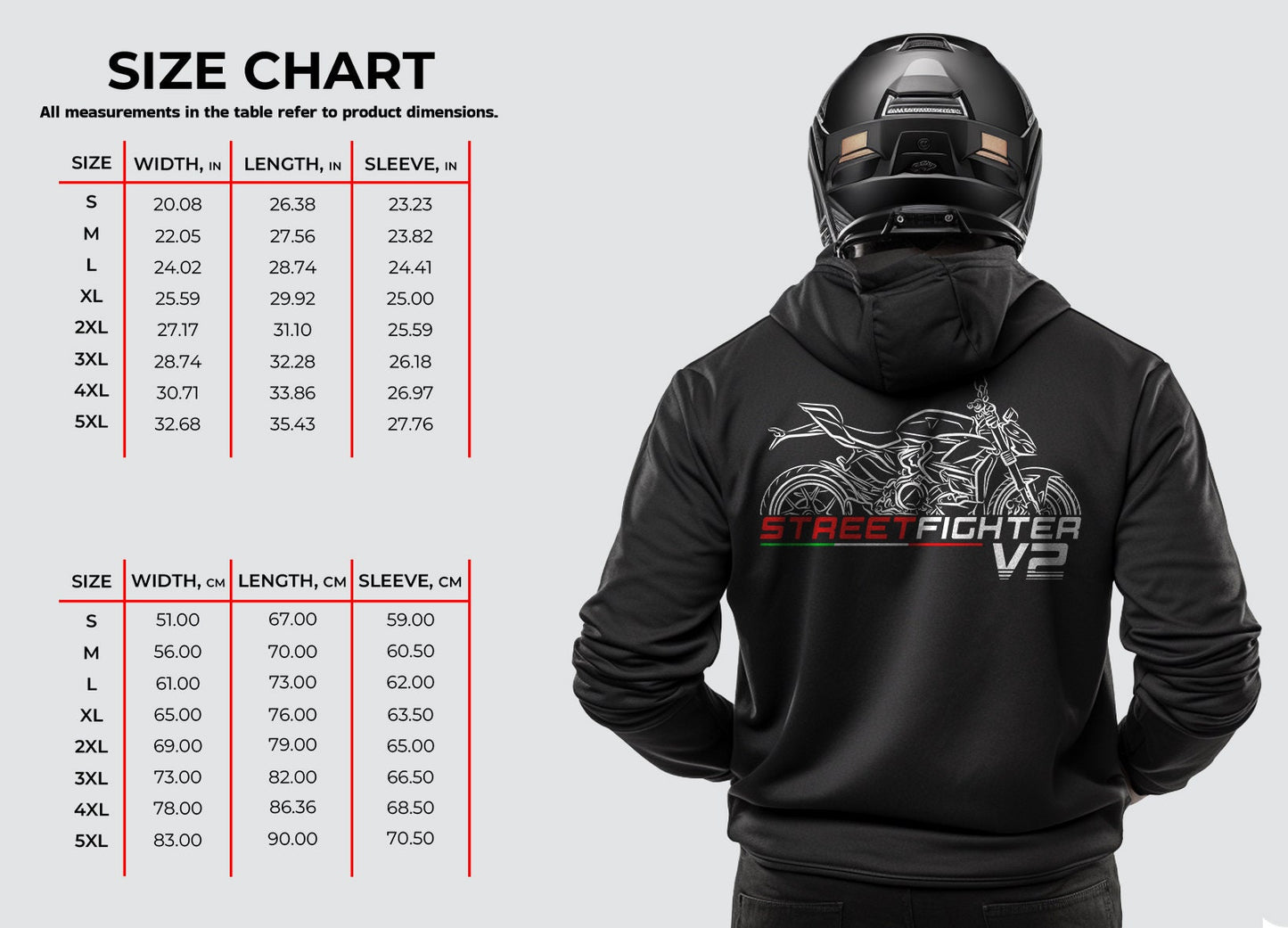 Ducati Streetfighter V2 Inspired Hoodie - Motorcycle Sweatshirt for Riders