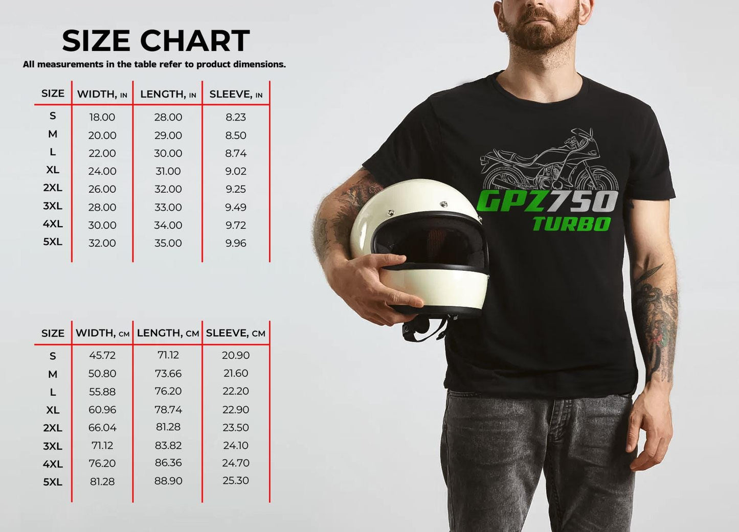 Kawasaki GPZ750 Turbo Inspired T-Shirt - Motorcycle Tee Shirt for Riders