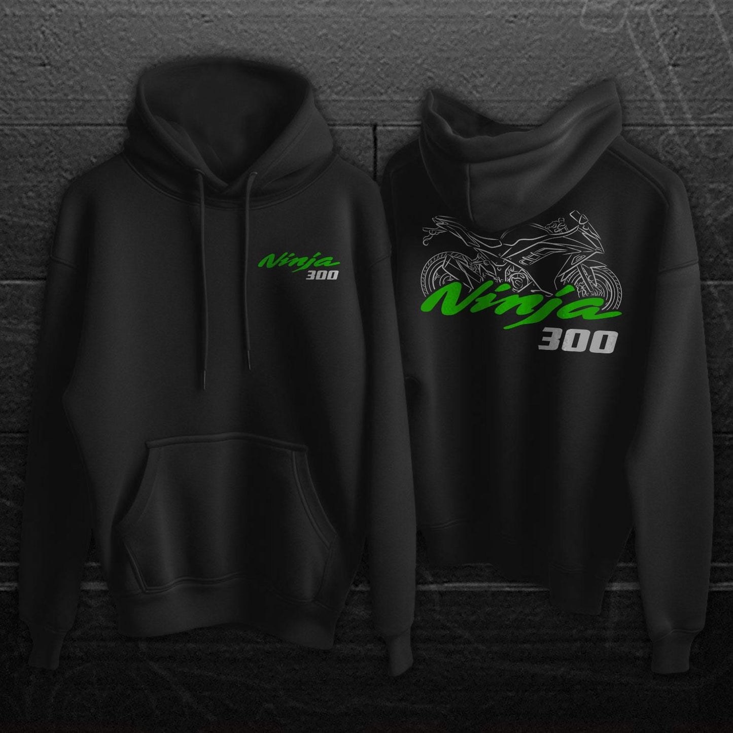Kawasaki Ninja 300 Inspired Hoodie - Motorcycle Sweatshirt for Riders