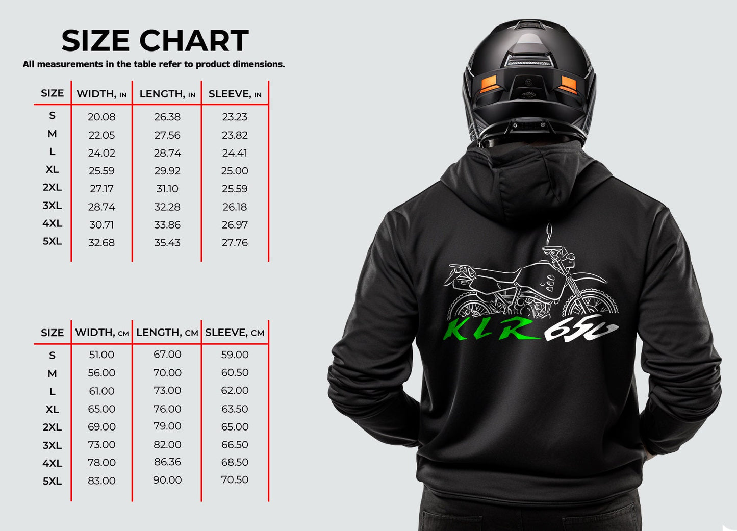 Kawasaki KLR650 Hoodie - Motorcycle Sweatshirt for ADV Riders