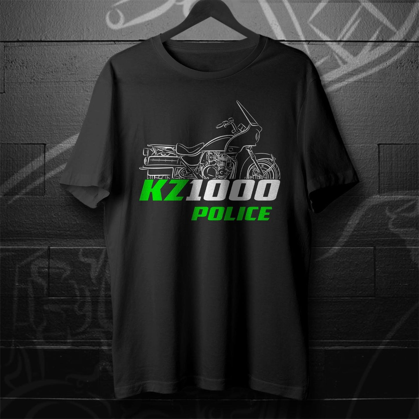 Kawasaki Z1000 & KZ1000 Police Inspired T-Shirt - Motorcycle Tee Shirt for Riders