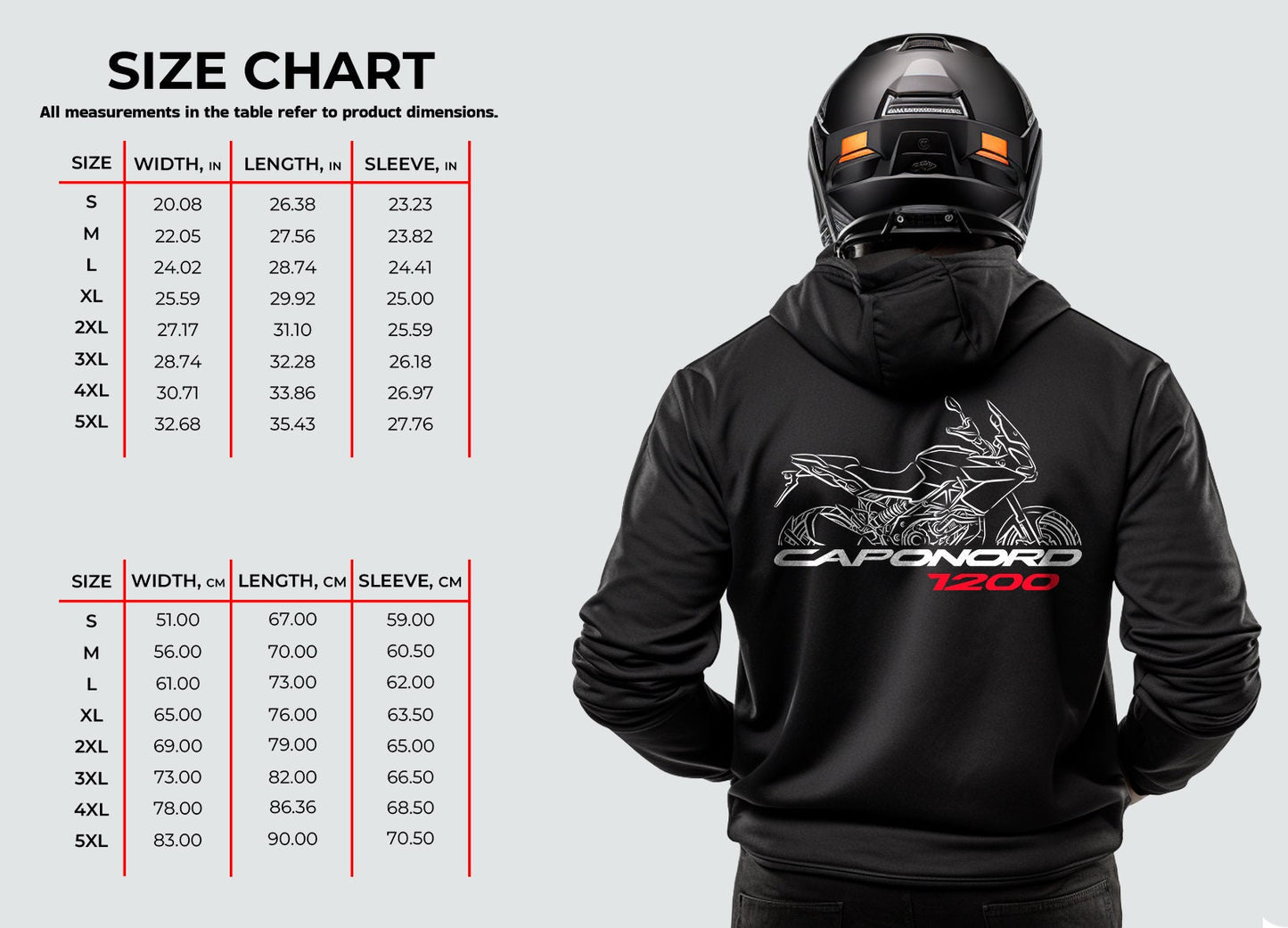 Aprilia Caponord 1200 Hoodie - Motorcycle Sweatshirt for ADV Riders