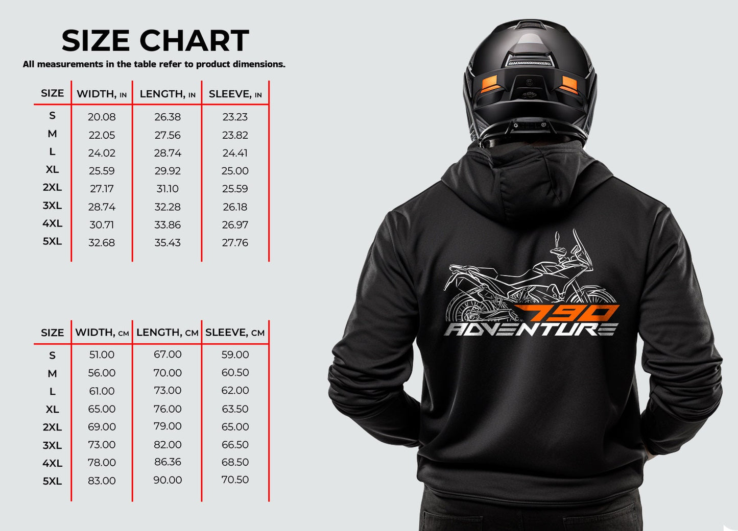 KTM 790 Adventure Hoodie - Motorcycle Sweatshirt for ADV Riders