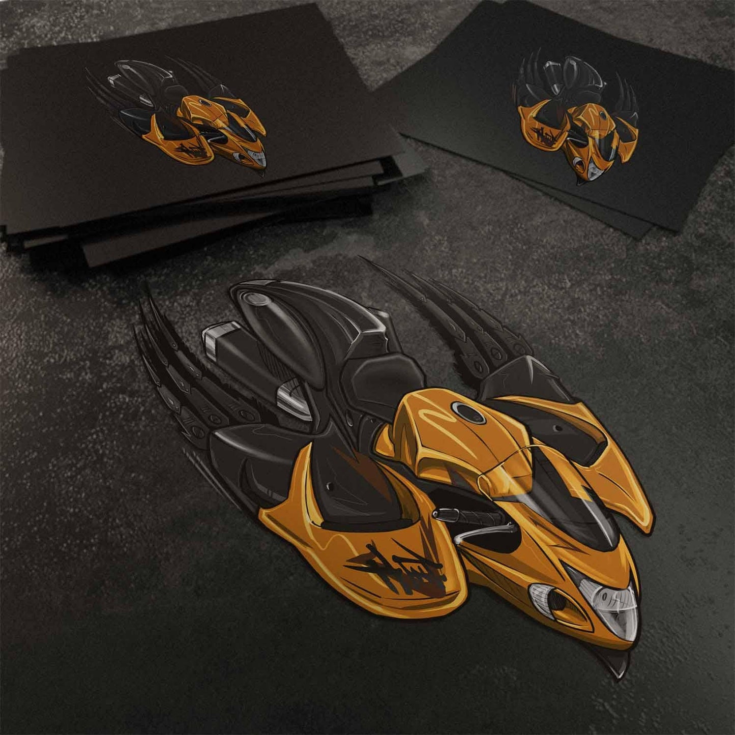 Suzuki Hayabusa 2008-09 Inspired Stickers - Set of 3 Biker Motorcycle Decals