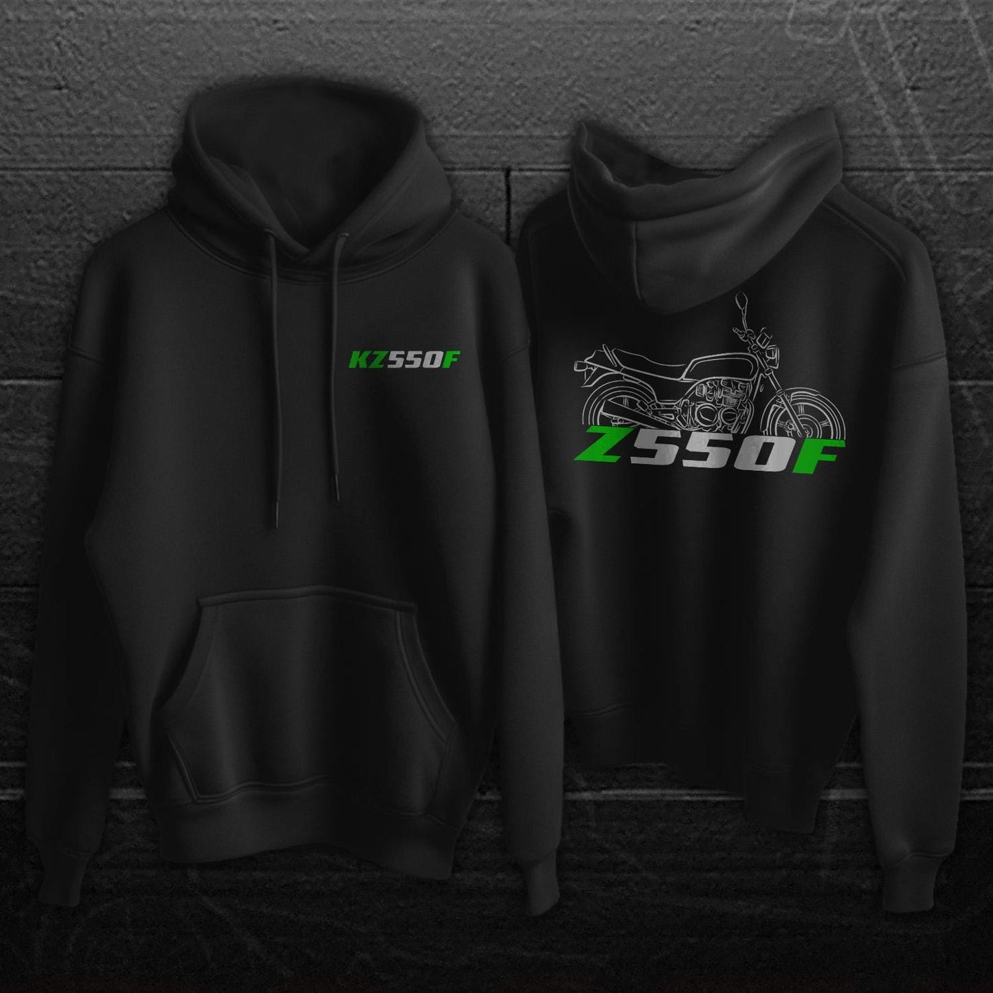 Kawasaki Z550 & KZ550 F Inspired Hoodie - Motorcycle Sweatshirt for Riders
