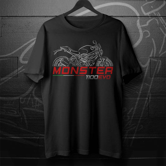 Ducati Monster 1100 EVO Inspired T-Shirt - Motorcycle Tee Shirt for Riders