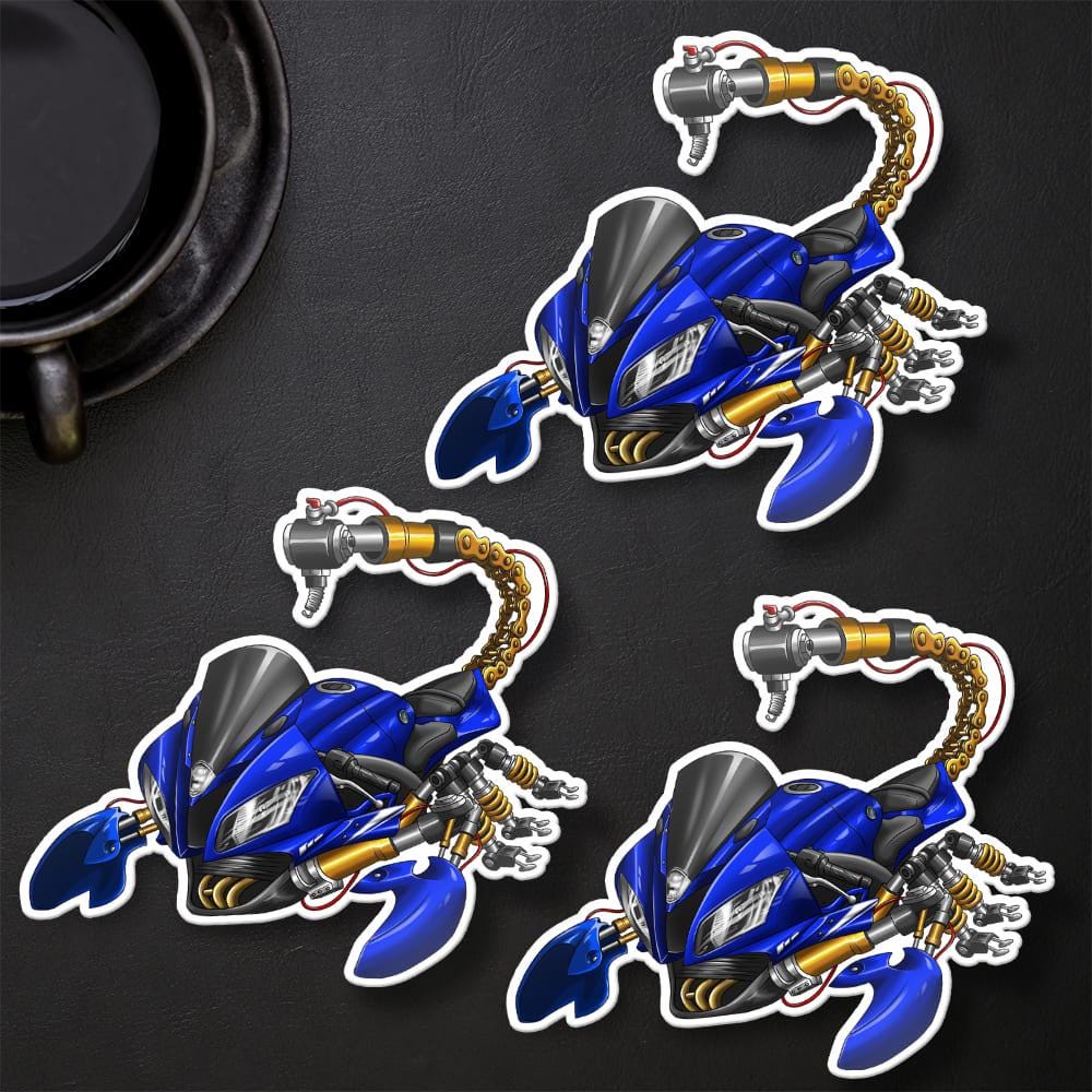 Yamaha YZF-R6 Inspired Stickers - Set of 3 Motorcycle Decals
