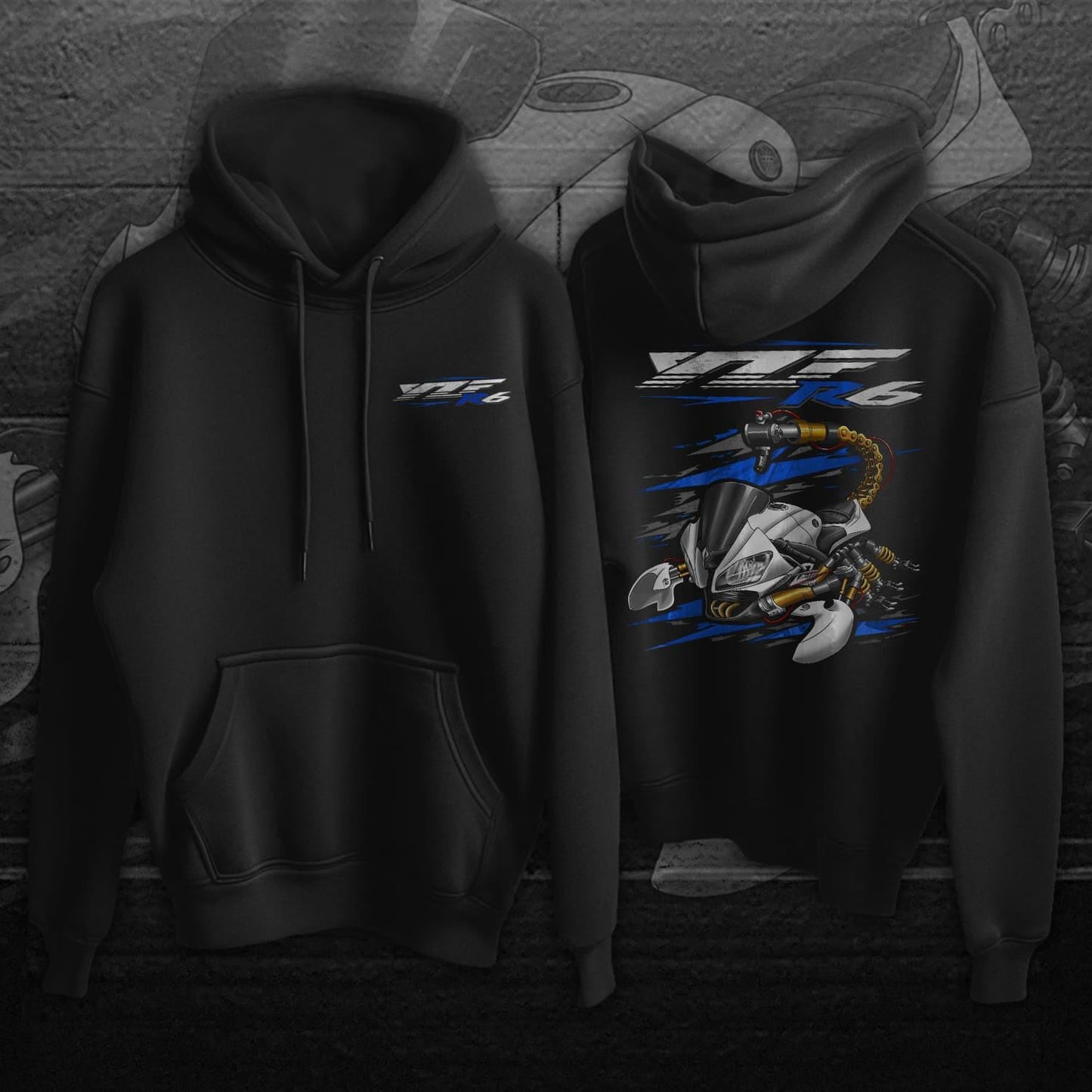Yamaha YZF-R6 2012-13 Inspired Hoodies - Motorcycle Sweatshirt