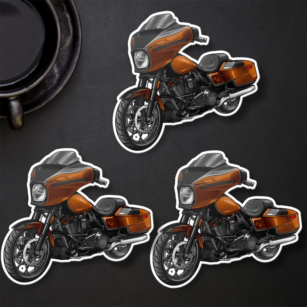 Harley Street Glide CVO 2023 Stickers - Set of 3 Motorcycle Decals for Bikers