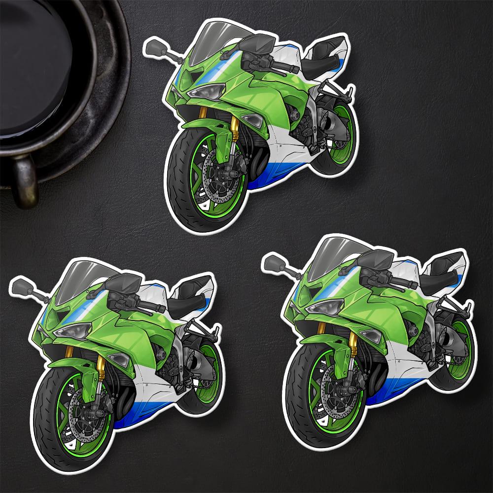 Kawasaki ZX-6R 2024 - 2025 Inspired Stickers - Set of 3 Motorcycle Decals for Riders