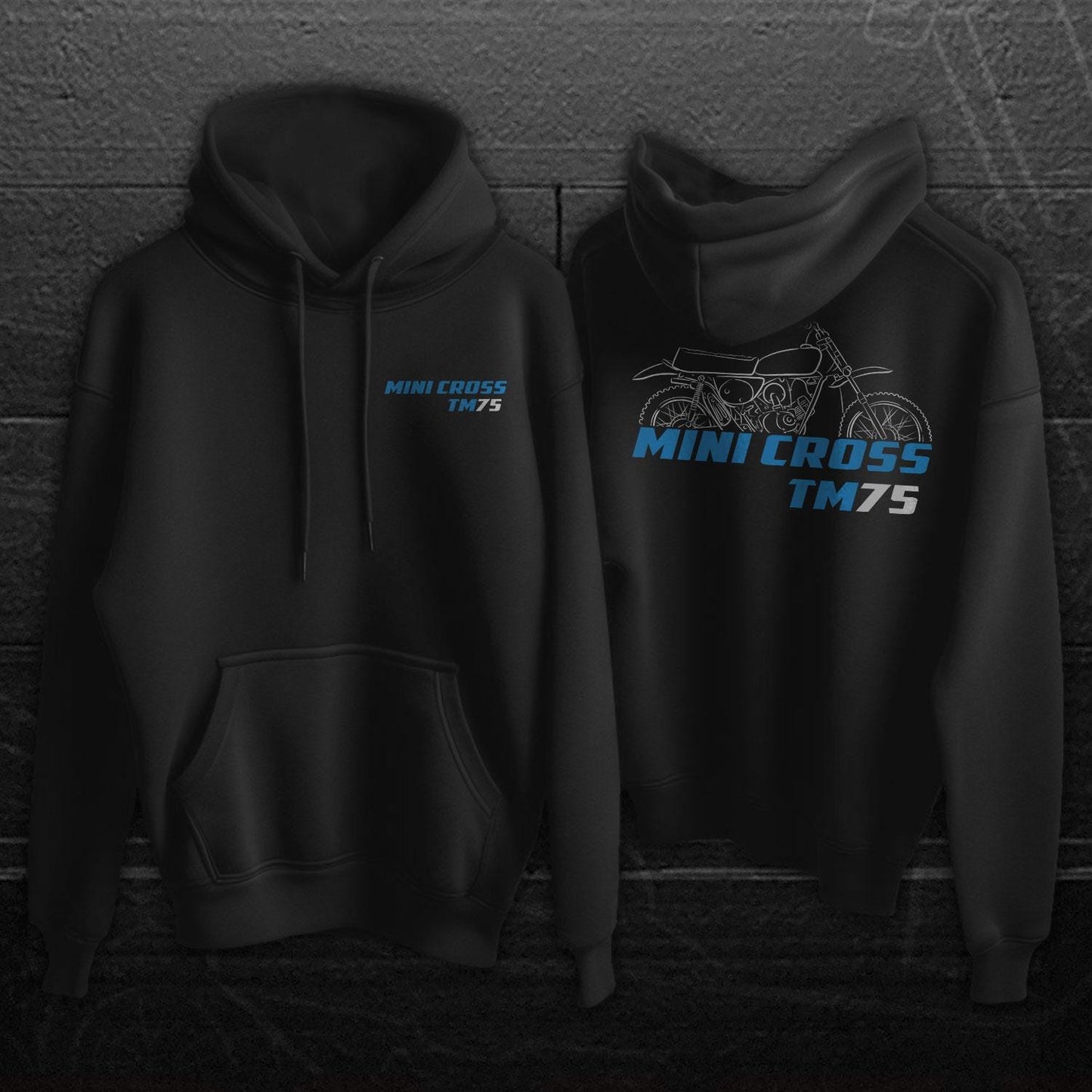 Suzuki TM75 Mini Cross 1974 - 1976 Inspired Hoodie - Motorcycle Sweatshirt for Riders