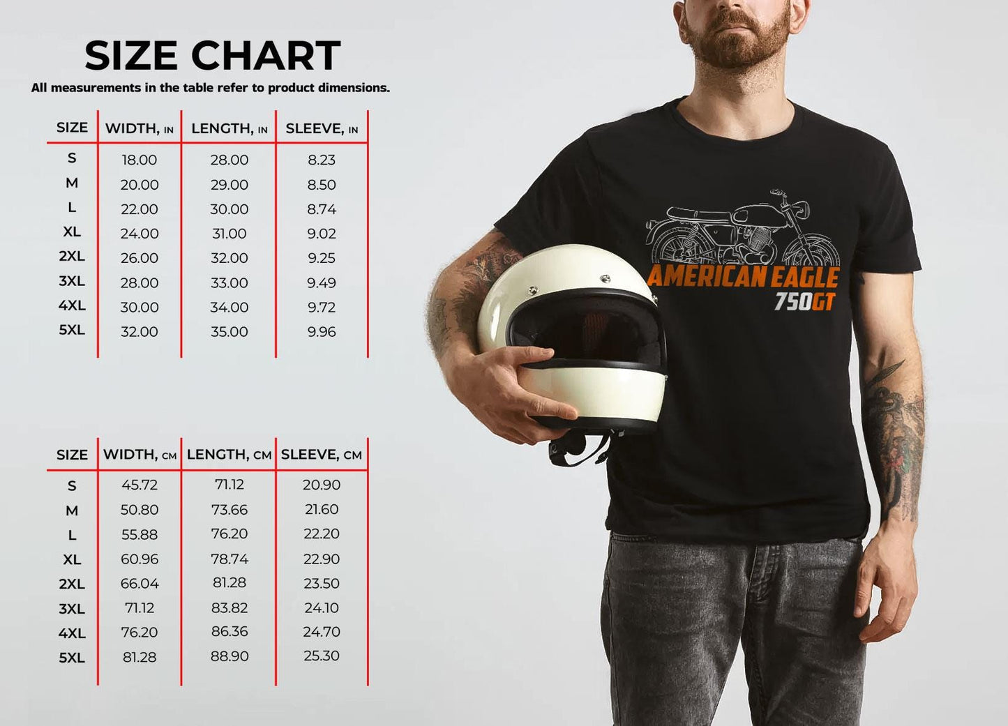 Laverda American Eagle 750 GT 1968 Inspired T-Shirt - Motorcycle Tee Shirt for Riders