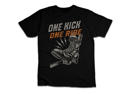 One Kick One Ride Biker Motorcycle T-Shirt - Biker Motorcycle Tee Shirt for Riders