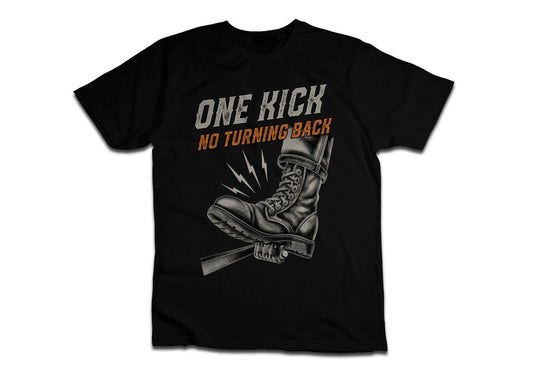 One Kick No Turning Back Motorcycle T-Shirt - Biker Motorcycle Tee Shirt for Riders