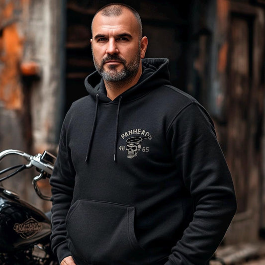 Be a Man Ride a Panhead Motorcycle Hoodie - Biker Sweatshirt for Harley & Chopper Riders