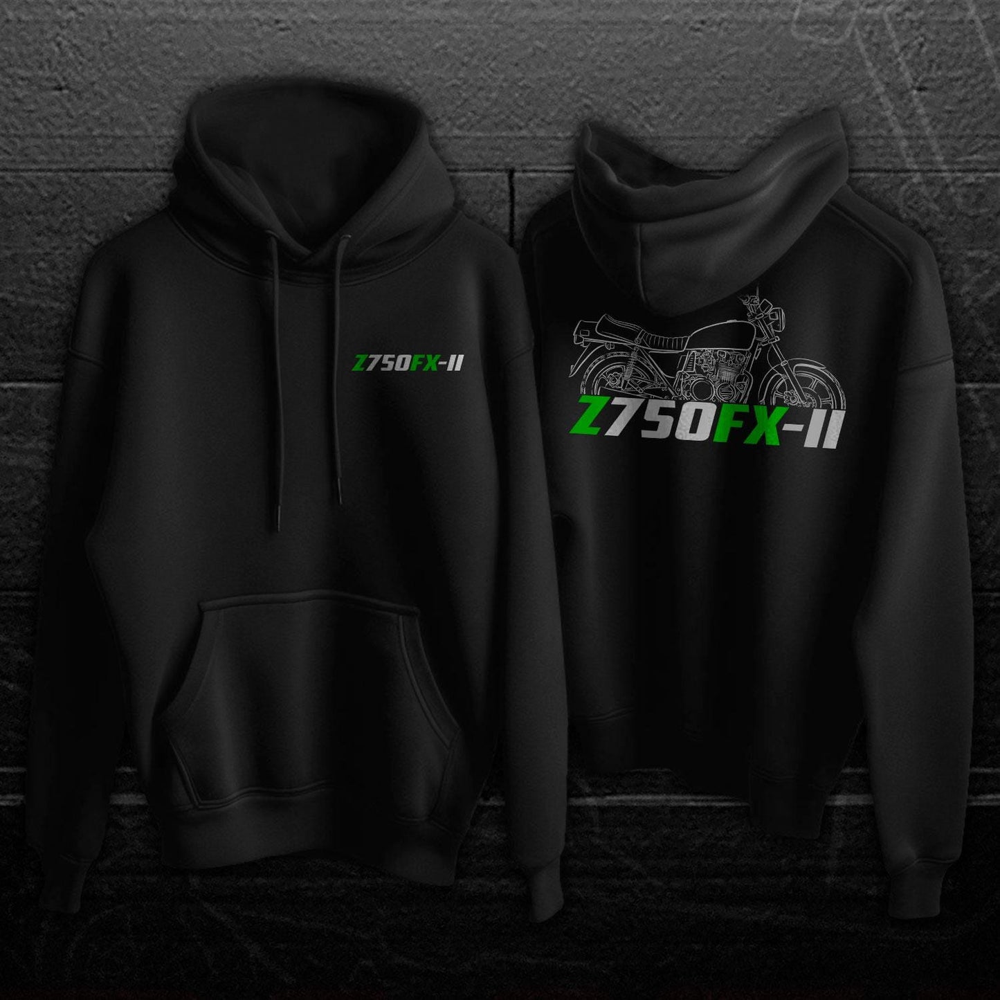 Kawasaki Z750FX & Z750FX II Inspired Hoodie - Motorcycle Sweatshirt for Riders