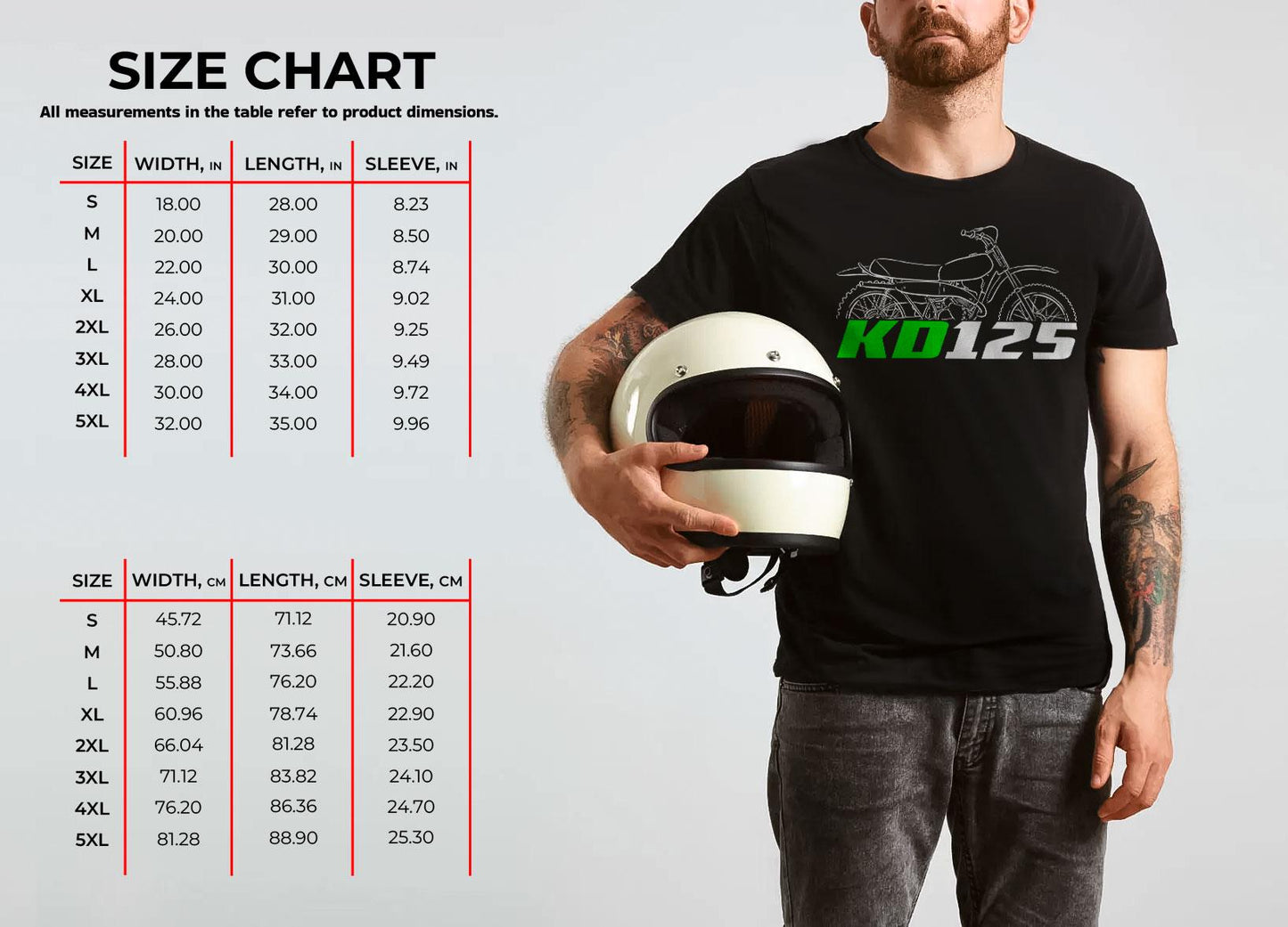 Kawasaki KD125 1975 - 1979 Inspired T-Shirt - Motorcycle Tee Shirt for Riders