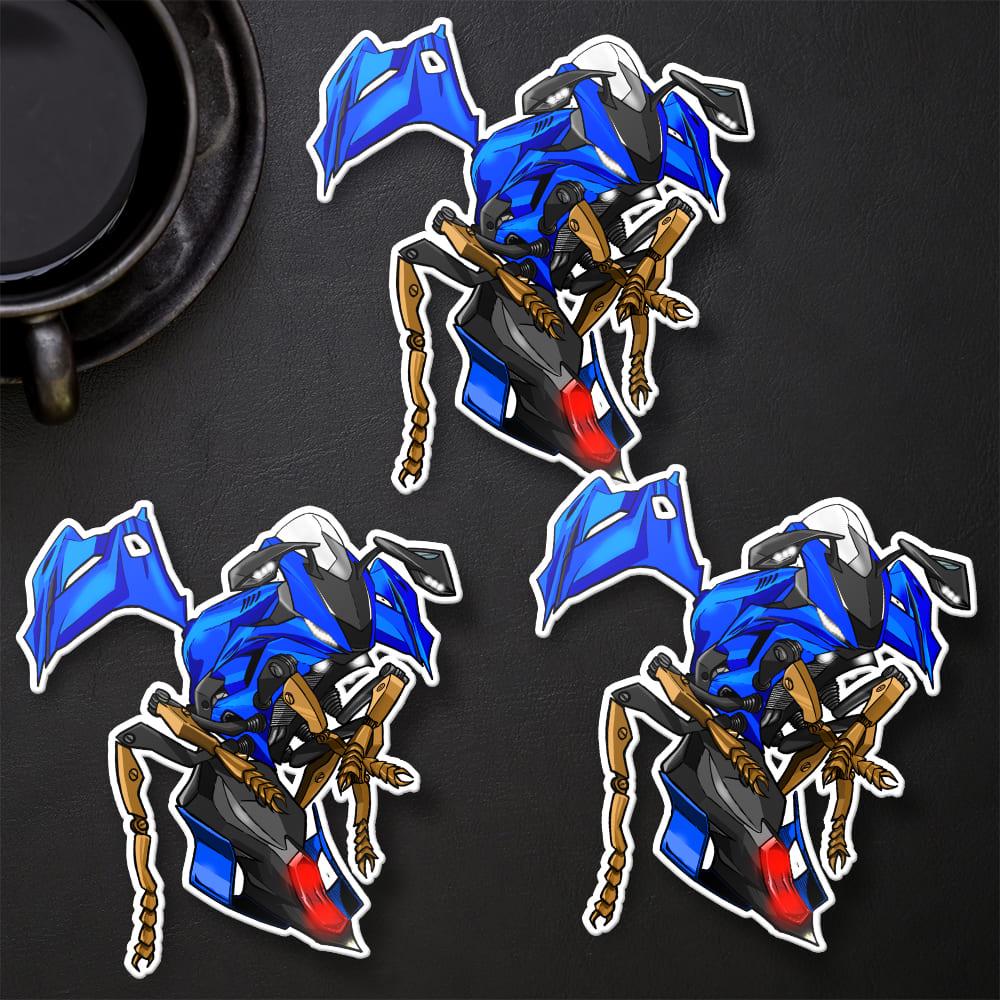 Yamaha YZF-R6 2017-19 Inspired Stickers - Set of 3 Motorcycle Decals for Rider