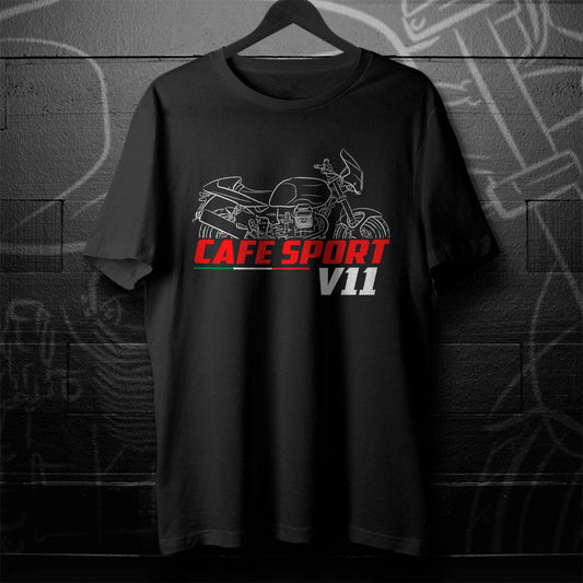 Moto Guzzi V11 Cafe Sport 2003 - 2005 Inspired T-Shirt - Motorcycle Tee Shirt for Riders