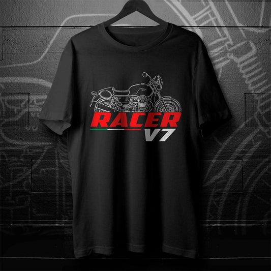 Moto Guzzi V7 III Racer 2017 - 2019 Inspired T-Shirt - Motorcycle Tee Shirt for Riders