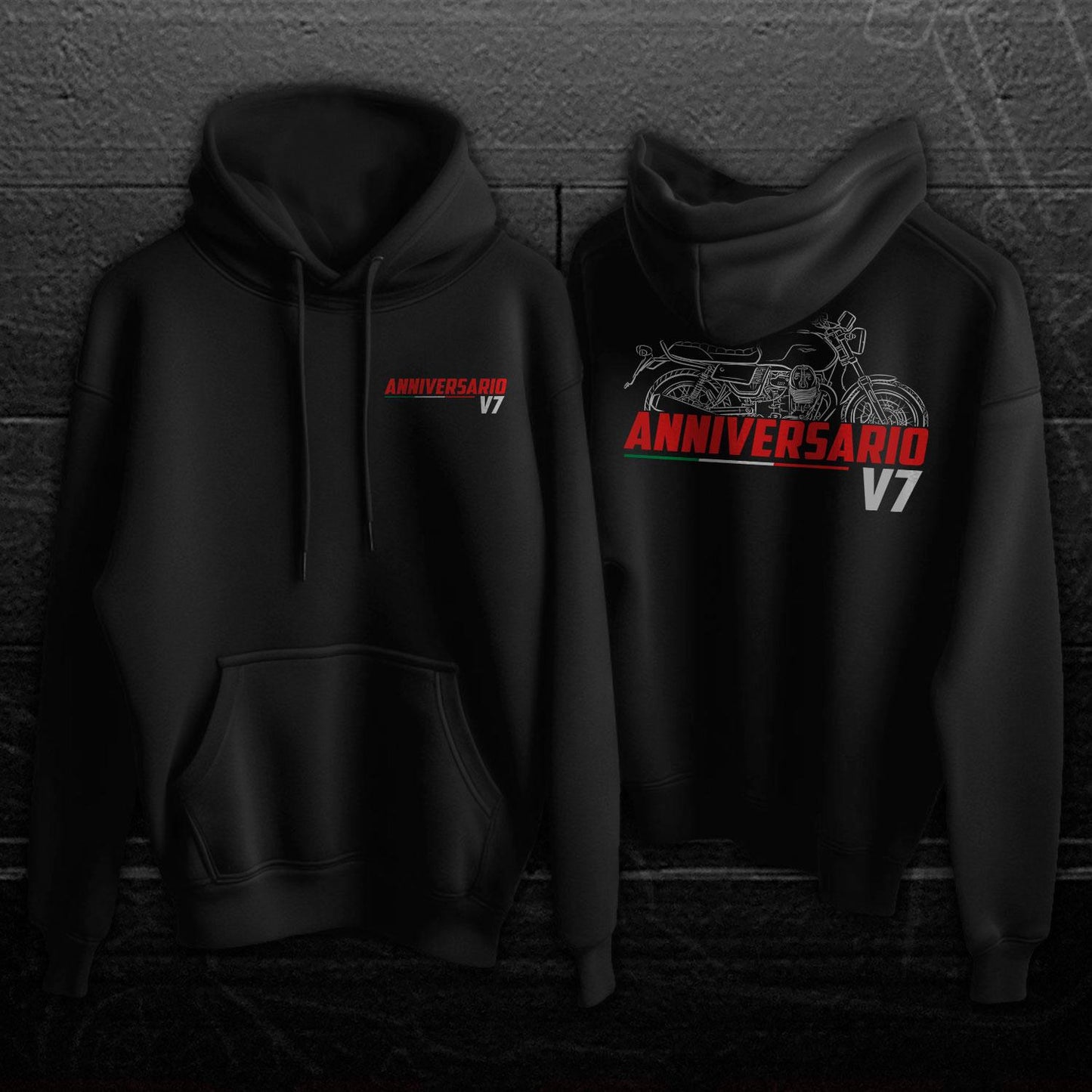 Moto Guzzi V7 III Anniversario 2017 Inspired Hoodie - Motorcycle Sweatshirt for Riders