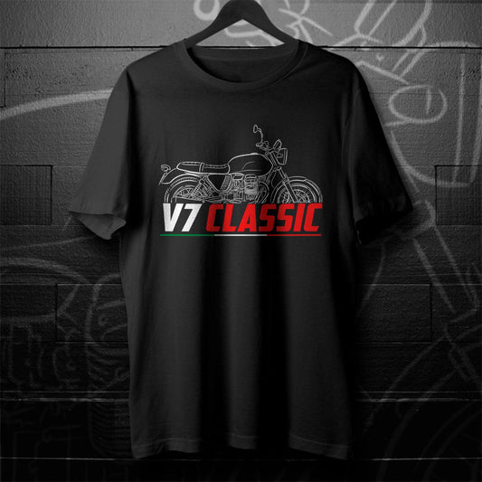 Moto Guzzi V7 Classic 2008 - 2013 Inspired T-Shirt - Motorcycle Tee Shirt for Riders