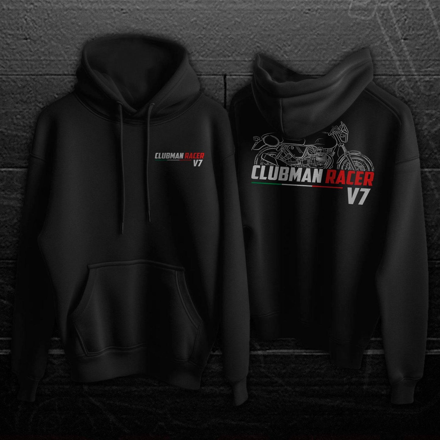 Moto Guzzi V7 Clubman Racer 2010 Inspired Hoodie - Motorcycle Sweatshirt for Riders