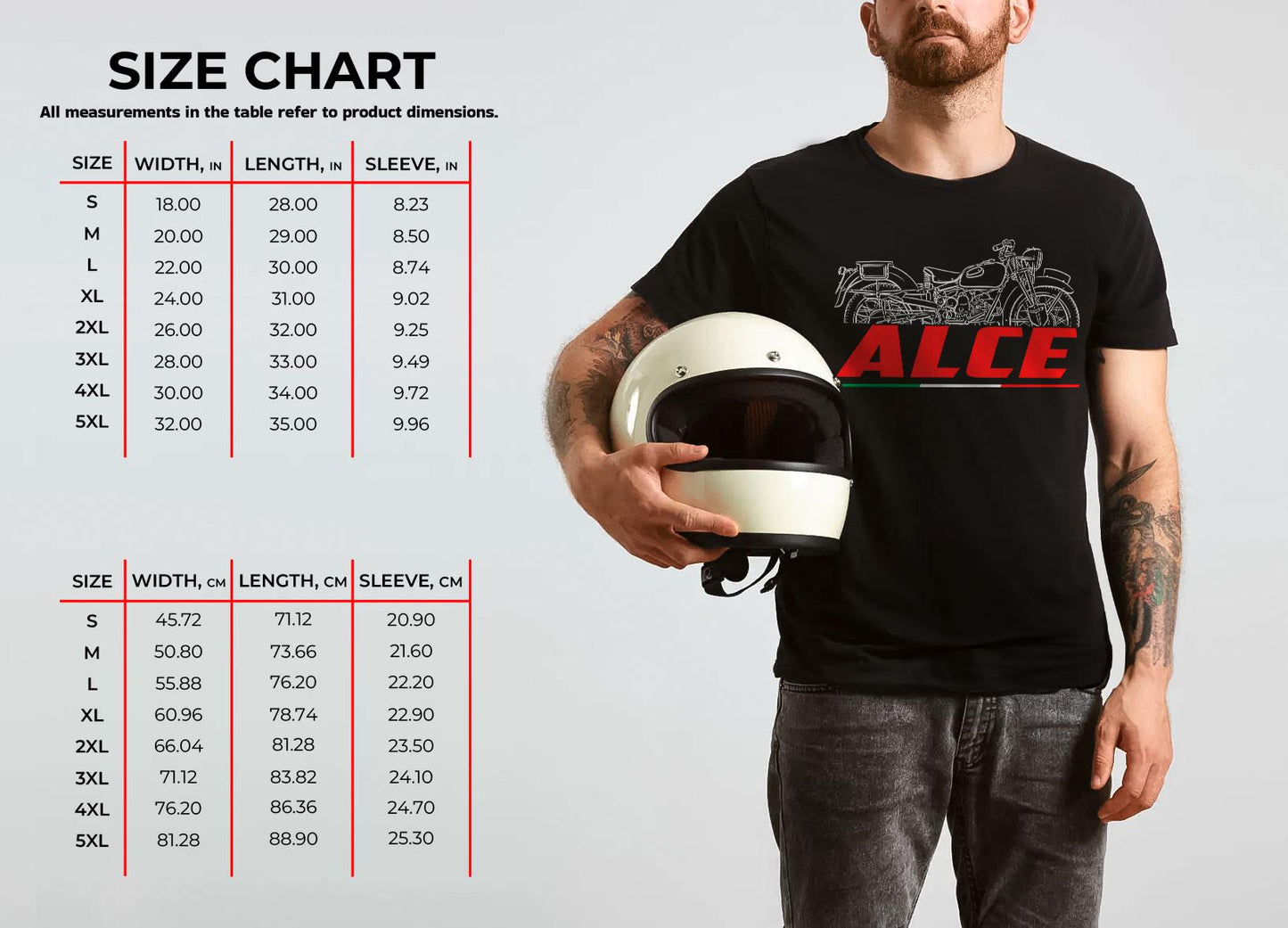 Moto Guzzi Alce 1939 - 1945 Inspired T-Shirt - Motorcycle Tee Shirt for Riders