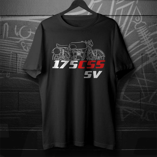 MV Agusta 175 CSS-5V 1954 - 1960 Inspired T-Shirt - Motorcycle Tee Shirt for Riders
