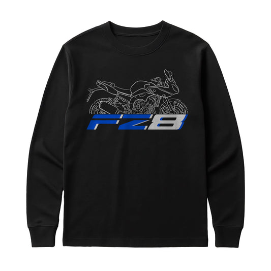 Yamaha FZ8-S 2010 - 2015 Inspired Long Sleeve T-Shirt - Long-Sleeve Motorcycle Tee Shirt for Riders