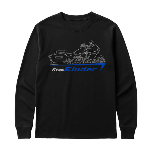 Yamaha Star Eluder XV19BJ 2018 Inspired Long Sleeve T-Shirt - Long-Sleeve Motorcycle Tee Shirt for Riders