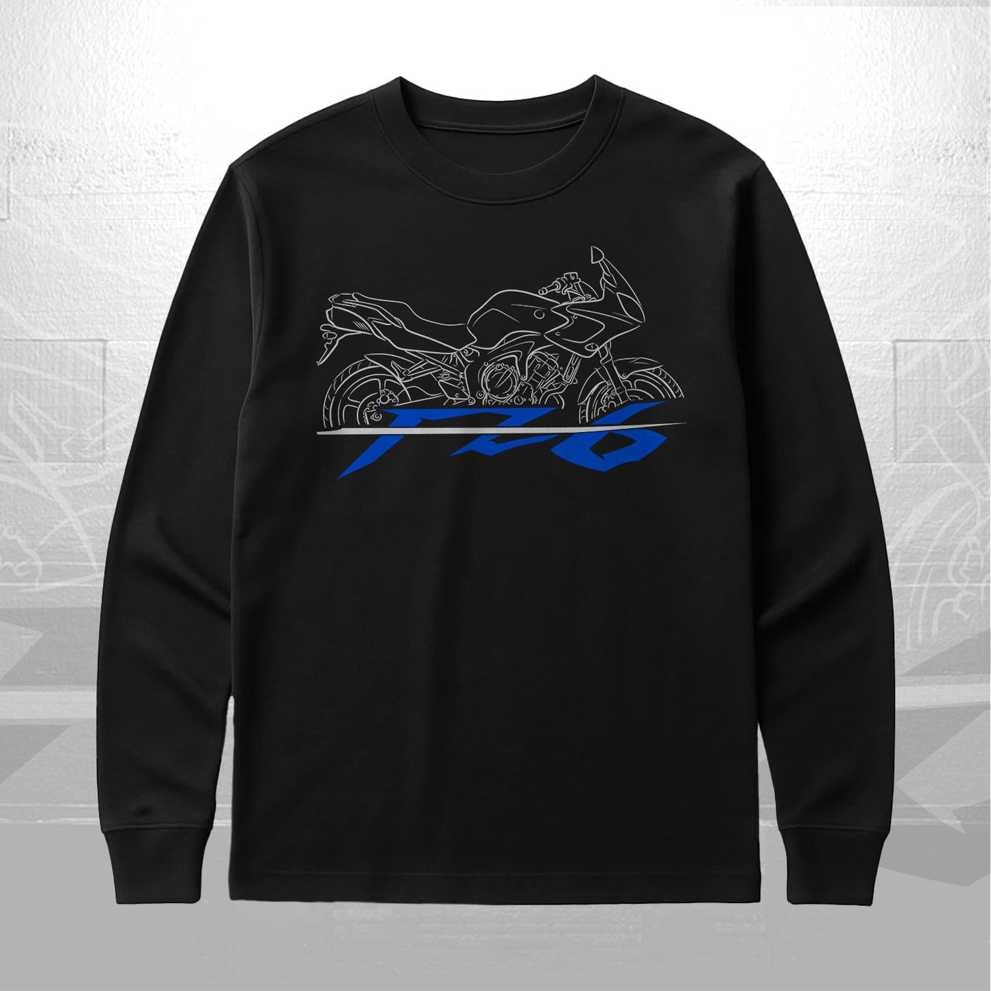 Yamaha FZ6-S 2004 - 2005 Inspired Long Sleeve T-Shirt - Long-Sleeve Motorcycle Tee Shirt for Riders