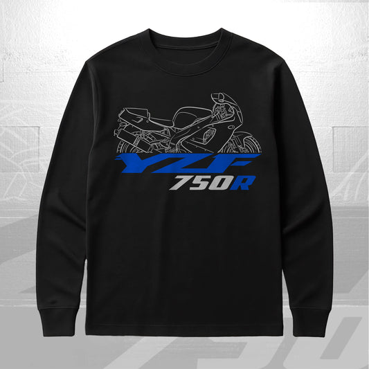 Yamaha YZF 750R 1993 - 1998 Inspired Long Sleeve T-Shirt - Long-Sleeve Motorcycle Tee Shirt for Riders