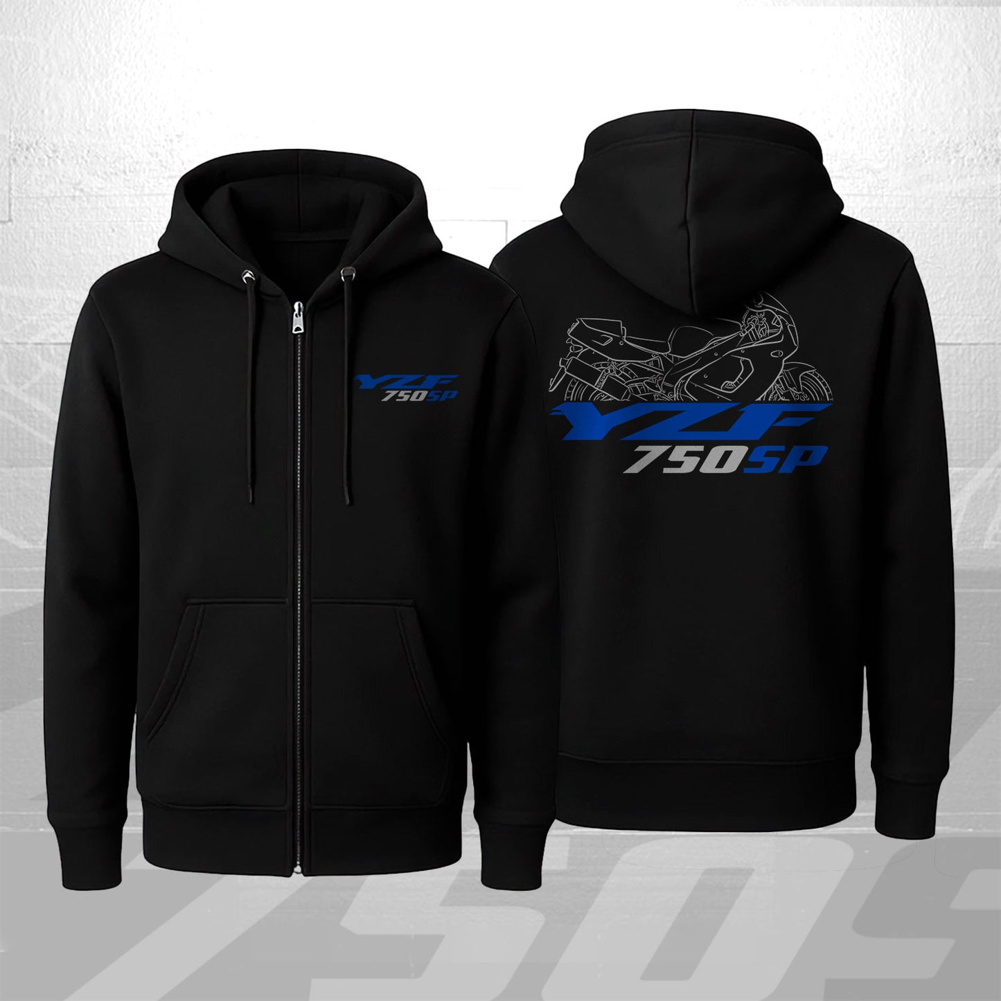 Yamaha YZF 750SP 1993 - 1997 Inspired Zip Hoodie - Zip Up Motorcycle Sweatshirt for Riders