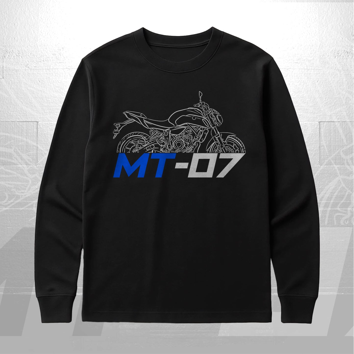 Yamaha MT-07 Inspired Long Sleeve T-Shirt - Long-Sleeve Motorcycle Tee Shirt for Riders
