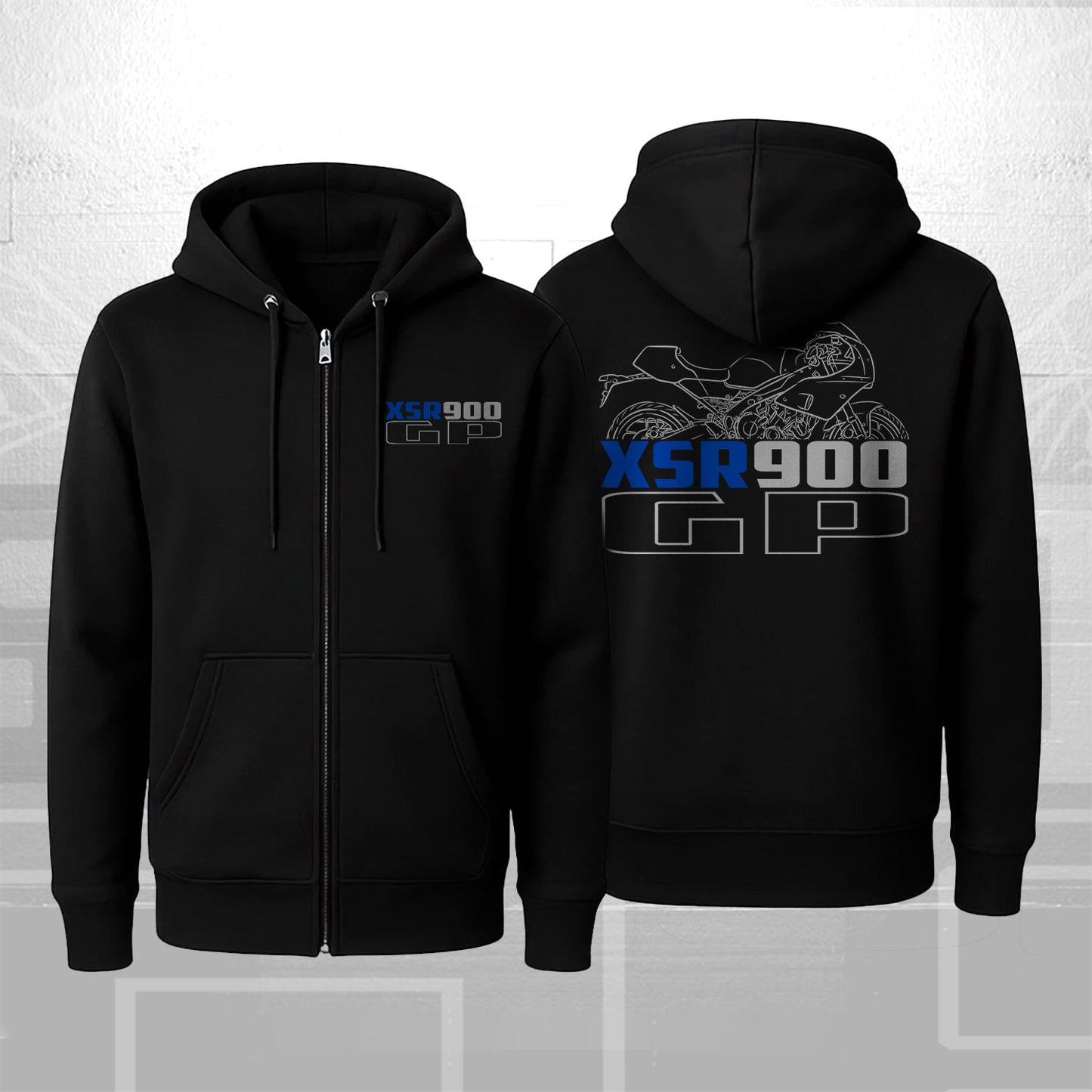 Yamaha XSR 900 Inspired Zip Hoodie - Zip Up Motorcycle Sweatshirt for Riders