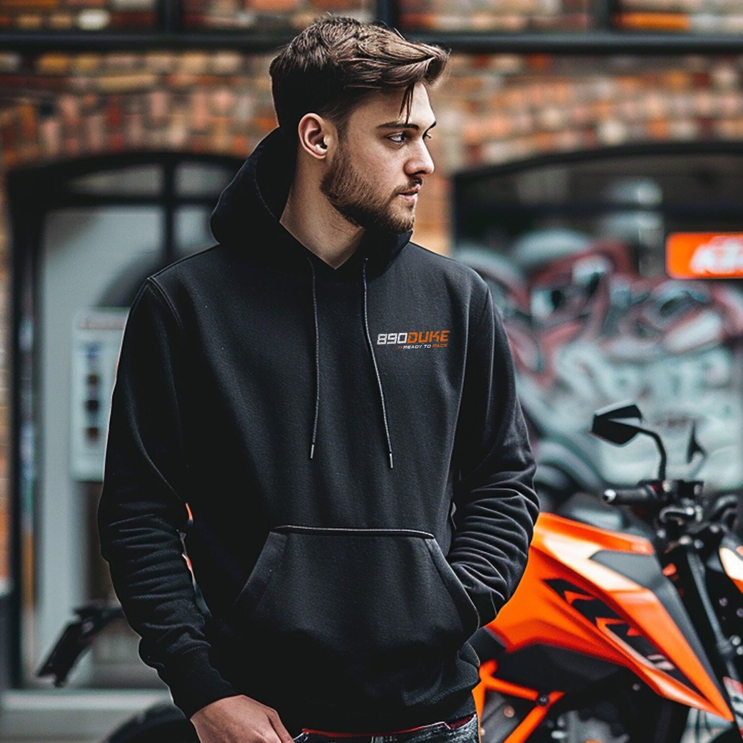 KTM 890 Duke Hoodie - Motorcycle Sweatshirt for Riders