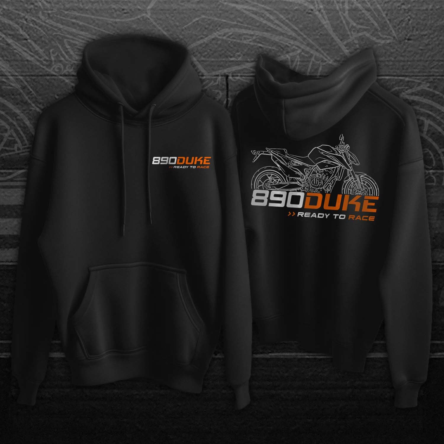 KTM 890 Duke Hoodie - Motorcycle Sweatshirt for Riders