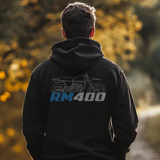 Suzuki RM400 1978 - 1980 Inspired Hoodie - Motorcycle Sweatshirt for Riders