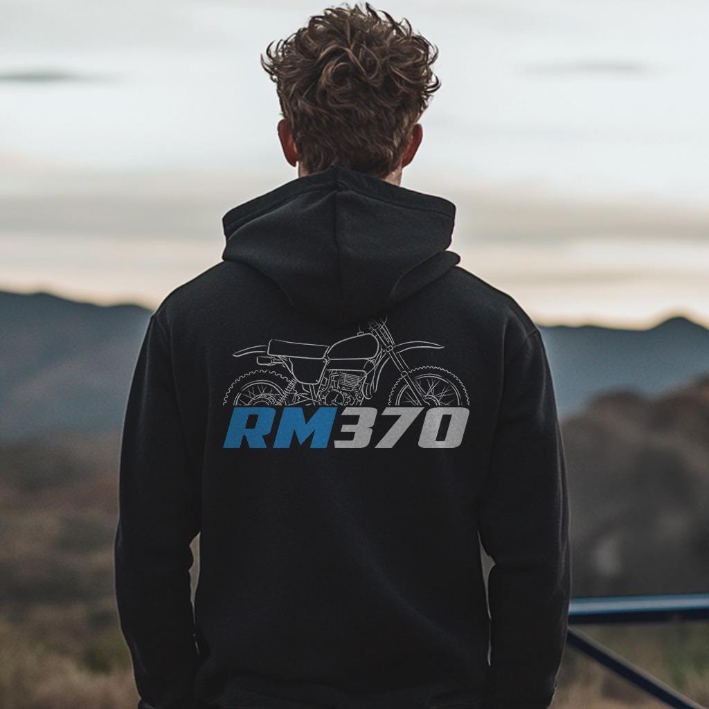 Suzuki RM370 1976 - 1977 Inspired Hoodie - Motorcycle Sweatshirt for Riders