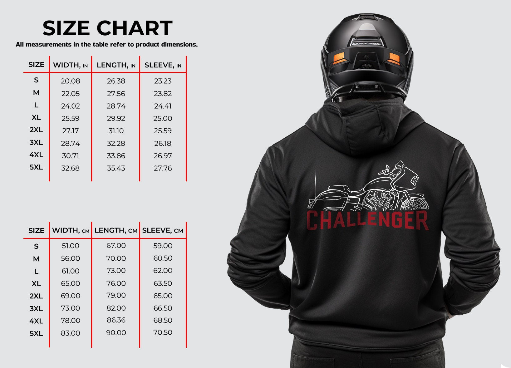 Indian Challenger Hoodie - Motorcycle Sweatshirt for Biker