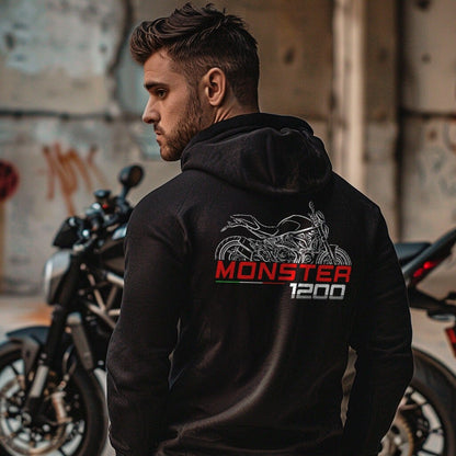 Ducati Monster 1200 Inspired Hoodie - Motorcycle Sweatshirt for Riders