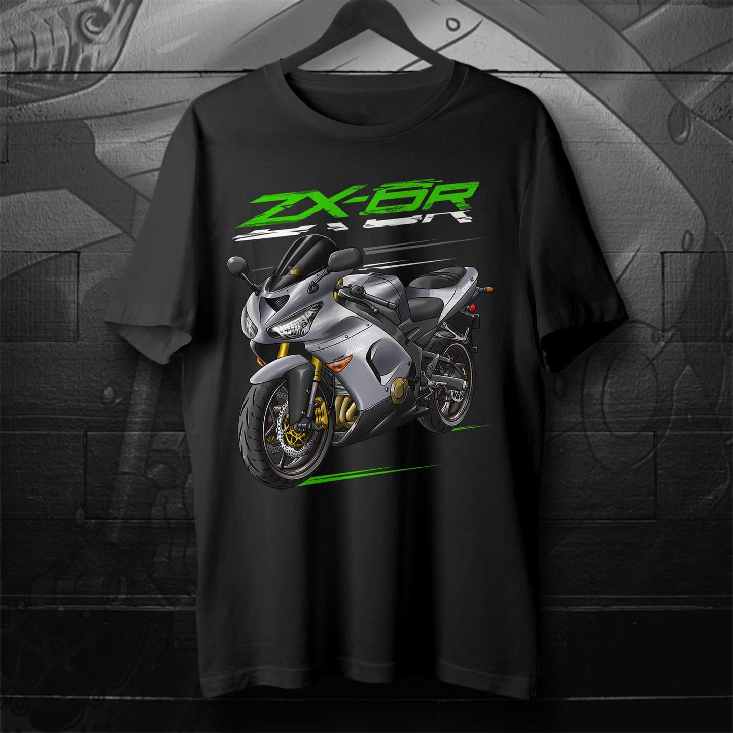Kawasaki ZX-6R 2005-06 Inspired T-Shirt - Motorcycle Tee Shirt for Riders