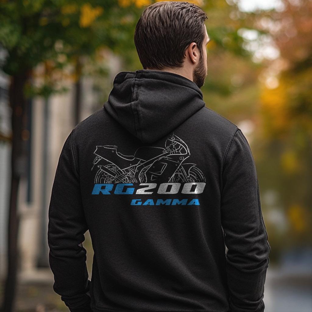 Suzuki RG200 Gamma Inspired Hoodie - Motorcycle Sweatshirt for Riders
