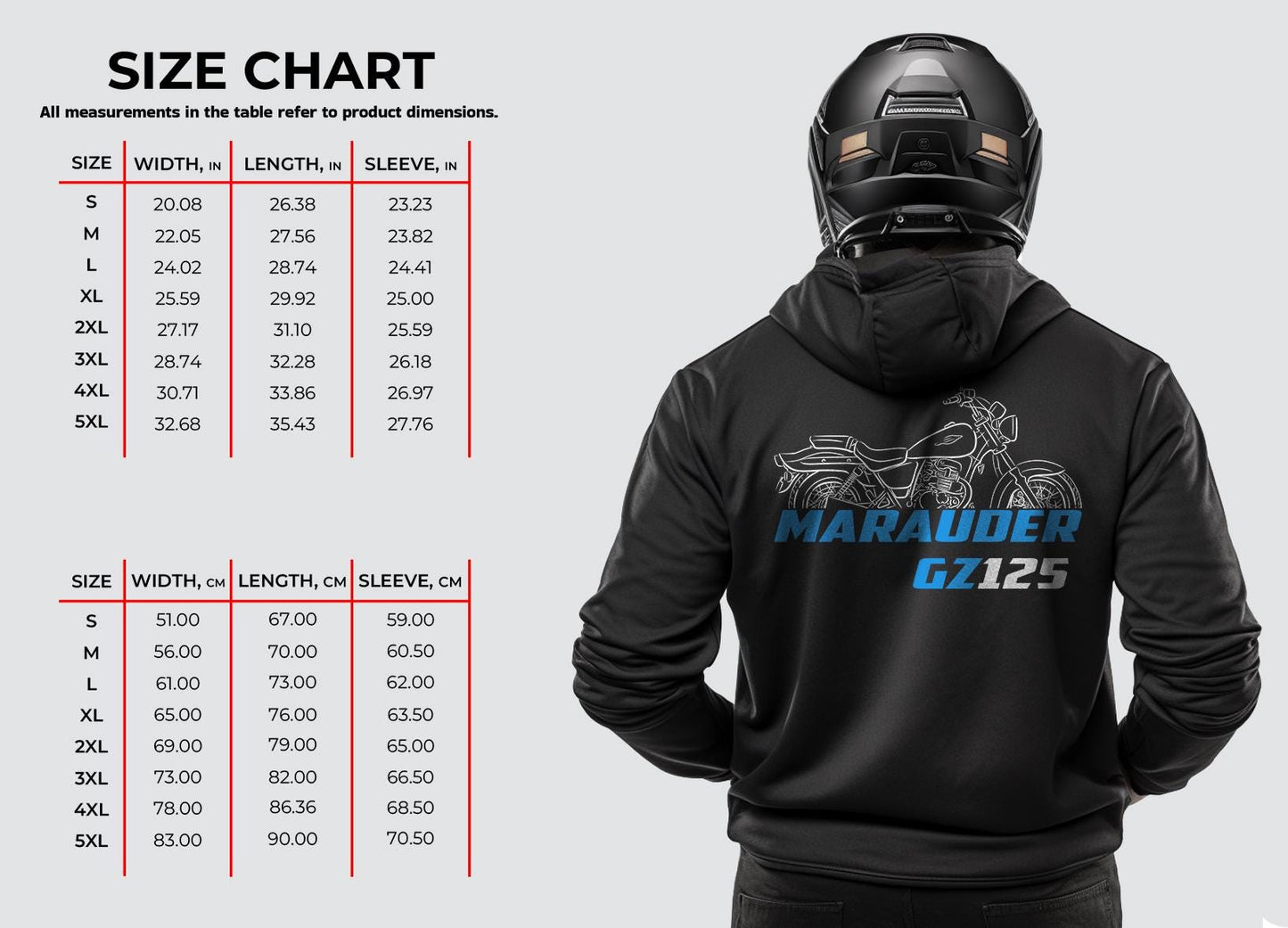Suzuki GZ125 Marauder Inspired Hoodie - Motorcycle Sweatshirt for Riders